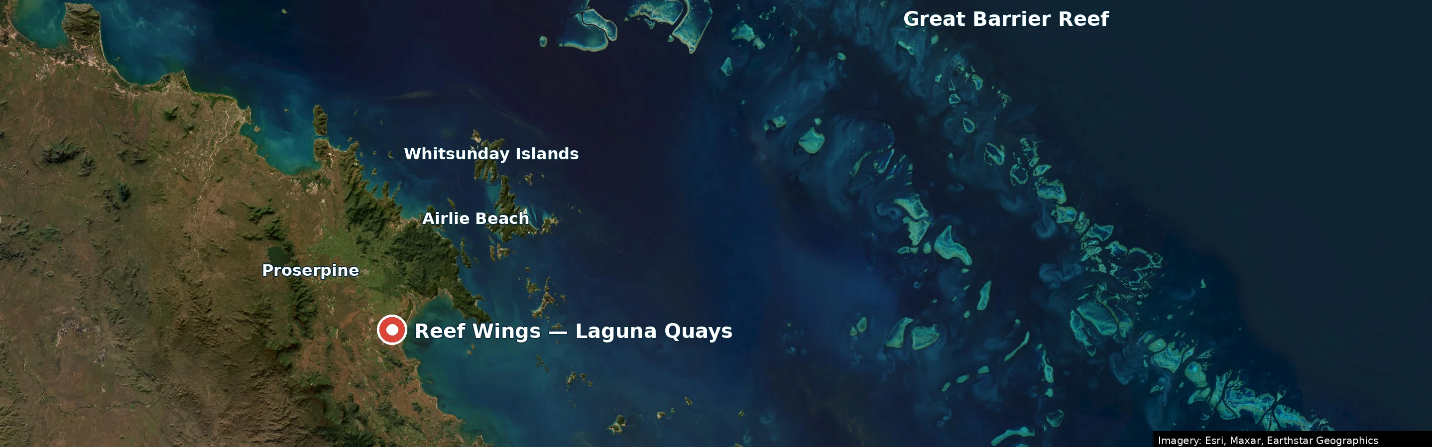 Map of Laguna Quays, south of Airlie Beach